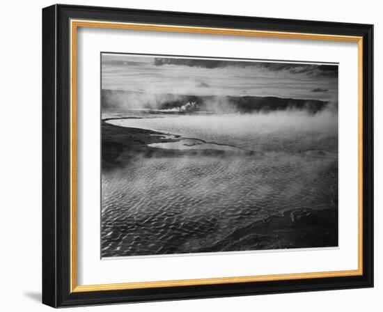 Water Surface Presents A Different Texture, Fountain Geyser Pool Yellowstone NP Wyoming 1933-1942-Ansel Adams-Framed Art Print