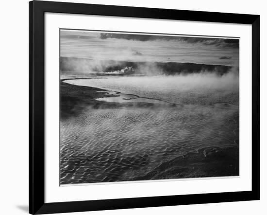 Water Surface Presents A Different Texture, Fountain Geyser Pool Yellowstone NP Wyoming 1933-1942-Ansel Adams-Framed Premium Giclee Print