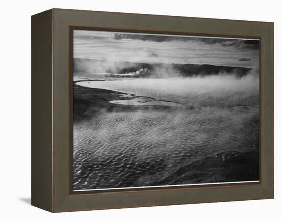 Water Surface Presents A Different Texture, Fountain Geyser Pool Yellowstone NP Wyoming 1933-1942-Ansel Adams-Framed Stretched Canvas