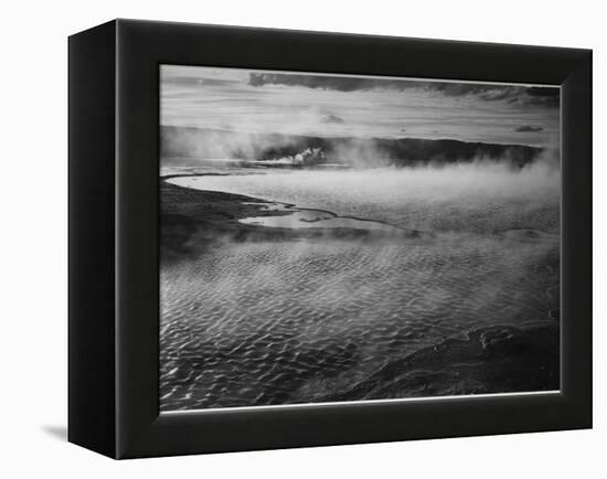 Water Surface Presents A Different Texture, Fountain Geyser Pool Yellowstone NP Wyoming 1933-1942-Ansel Adams-Framed Stretched Canvas