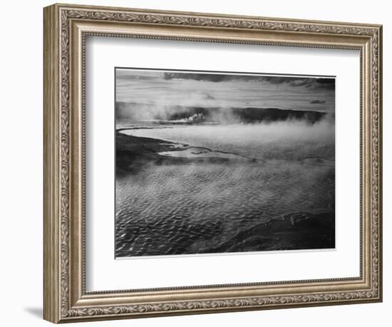 Water Surface Presents A Different Texture, Fountain Geyser Pool Yellowstone NP Wyoming 1933-1942-Ansel Adams-Framed Art Print