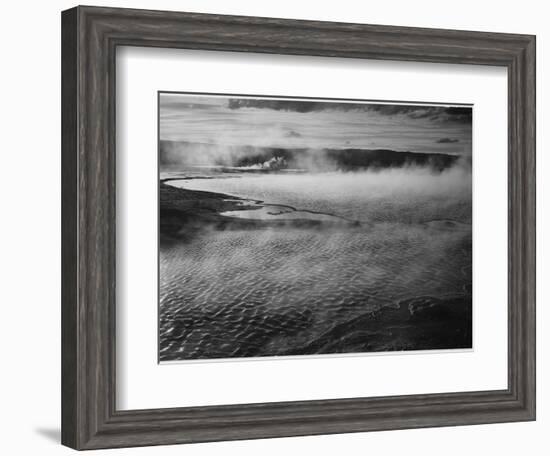 Water Surface Presents A Different Texture, Fountain Geyser Pool Yellowstone NP Wyoming 1933-1942-Ansel Adams-Framed Art Print