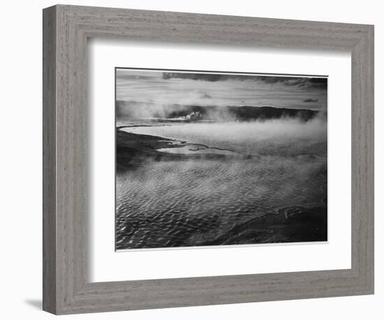 Water Surface Presents A Different Texture, Fountain Geyser Pool Yellowstone NP Wyoming 1933-1942-Ansel Adams-Framed Art Print