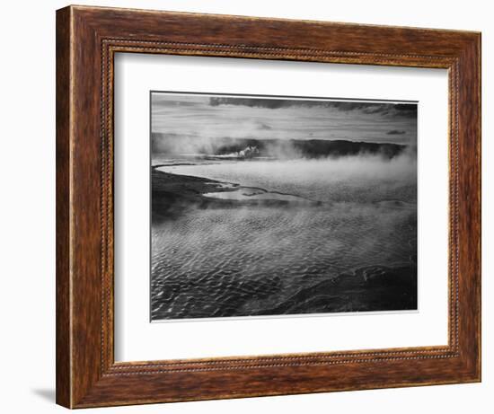 Water Surface Presents A Different Texture, Fountain Geyser Pool Yellowstone NP Wyoming 1933-1942-Ansel Adams-Framed Art Print