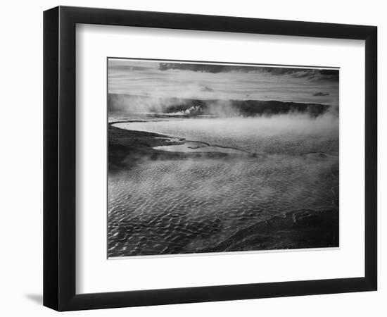 Water Surface Presents A Different Texture, Fountain Geyser Pool Yellowstone NP Wyoming 1933-1942-Ansel Adams-Framed Art Print