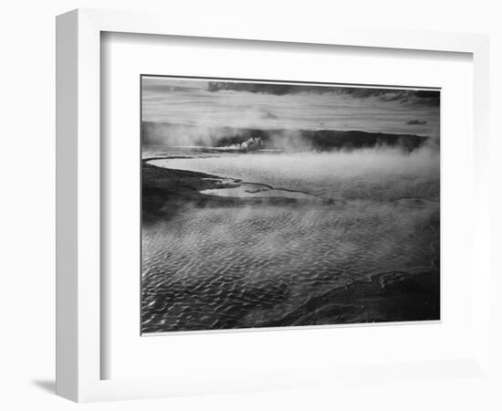 Water Surface Presents A Different Texture, Fountain Geyser Pool Yellowstone NP Wyoming 1933-1942-Ansel Adams-Framed Art Print