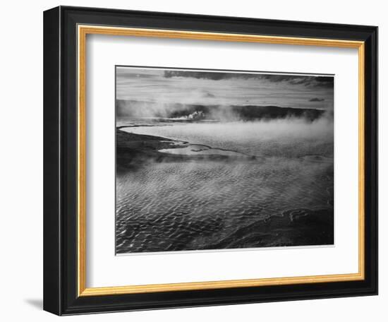 Water Surface Presents A Different Texture, Fountain Geyser Pool Yellowstone NP Wyoming 1933-1942-Ansel Adams-Framed Art Print