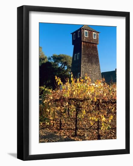 Water Tank Tower at the Handley Cellars Winery, Mendocino County, California, USA-John Alves-Framed Photographic Print