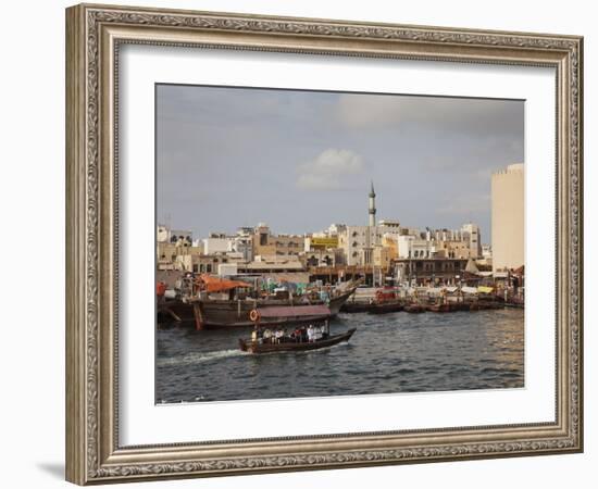 Water Taxi on Dubai's Creek, Dubai, United Arab Emirates, Middle East-Angelo Cavalli-Framed Photographic Print