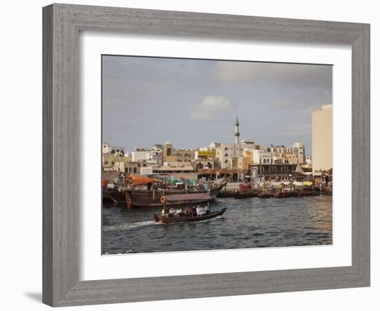 Water Taxi on Dubai's Creek, Dubai, United Arab Emirates, Middle East-Angelo Cavalli-Framed Photographic Print