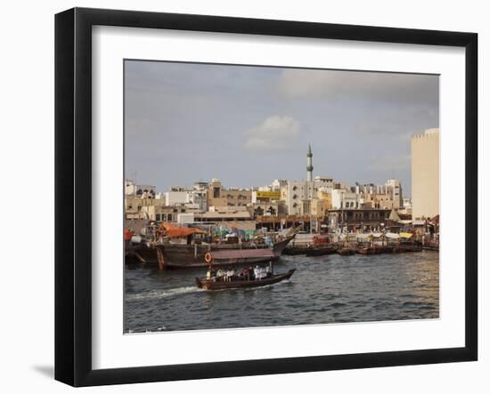 Water Taxi on Dubai's Creek, Dubai, United Arab Emirates, Middle East-Angelo Cavalli-Framed Photographic Print