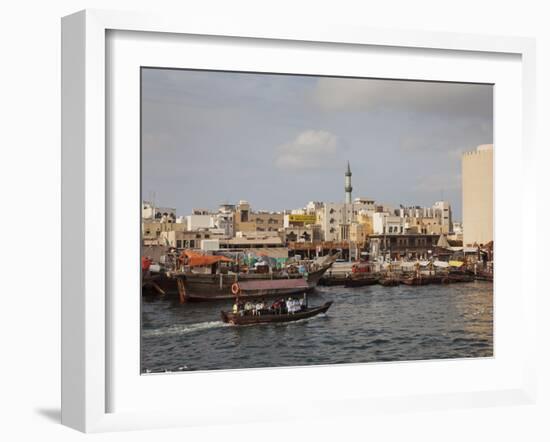 Water Taxi on Dubai's Creek, Dubai, United Arab Emirates, Middle East-Angelo Cavalli-Framed Photographic Print