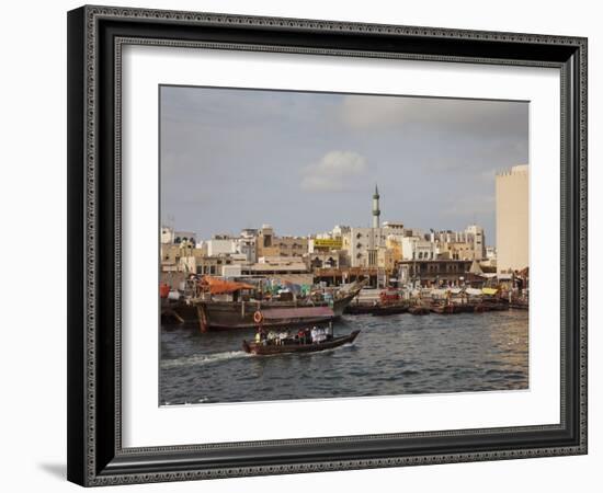 Water Taxi on Dubai's Creek, Dubai, United Arab Emirates, Middle East-Angelo Cavalli-Framed Photographic Print