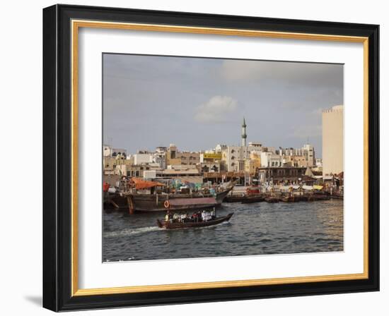 Water Taxi on Dubai's Creek, Dubai, United Arab Emirates, Middle East-Angelo Cavalli-Framed Photographic Print