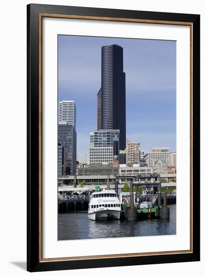 Water Taxi with Skyline, Seattle, Washington, USA-Jamie & Judy Wild-Framed Photographic Print