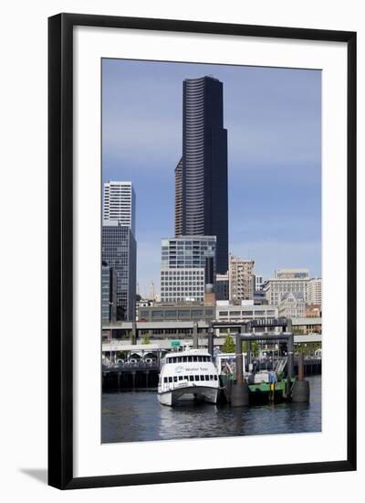 Water Taxi with Skyline, Seattle, Washington, USA-Jamie & Judy Wild-Framed Photographic Print