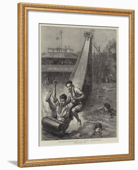 Water-Tobogganing, a Novel Amusement-Sydney Prior Hall-Framed Giclee Print