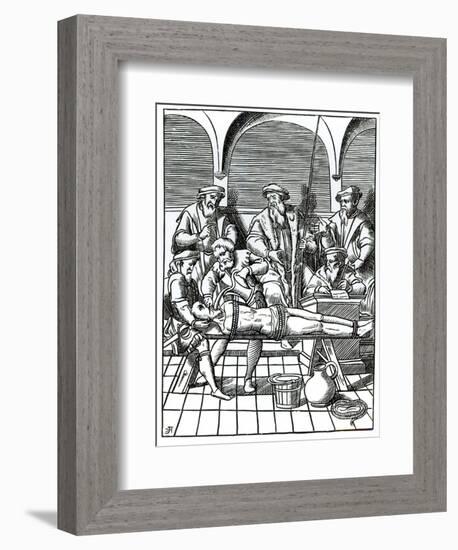 Water Torture, After a Woodcut in Praxis Rerum Criminalium by Joos de Damhouder-null-Framed Giclee Print