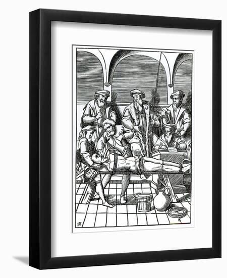 Water Torture, After a Woodcut in Praxis Rerum Criminalium by Joos de Damhouder-null-Framed Giclee Print