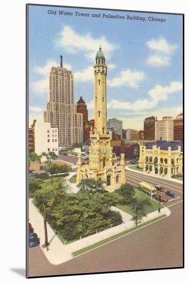 Water Tower and Palmolive Building, Chicago, Illinois-null-Mounted Art Print