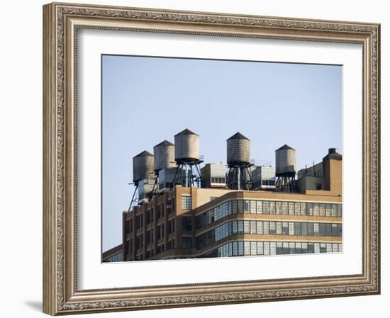 Water Towers on Building, Manhattan, New York City, New York, USA-R H Productions-Framed Photographic Print