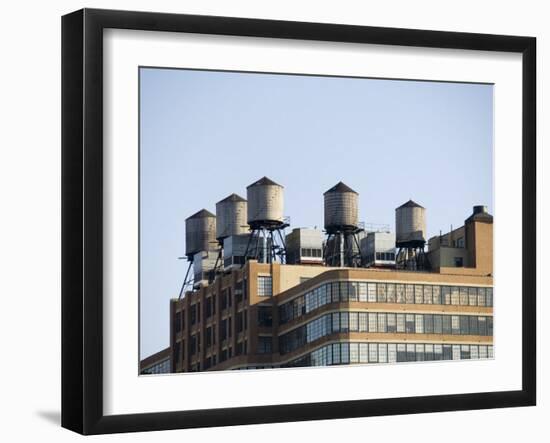 Water Towers on Building, Manhattan, New York City, New York, USA-R H Productions-Framed Photographic Print