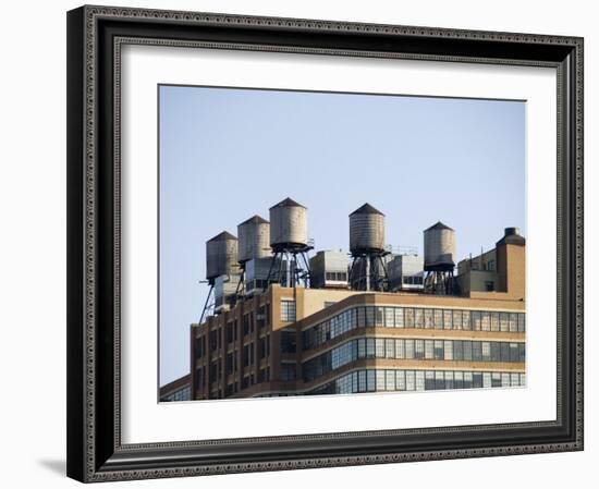 Water Towers on Building, Manhattan, New York City, New York, USA-R H Productions-Framed Photographic Print