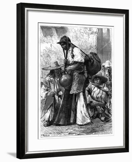 Water Vendor, Mexico, 19th Century-Edouard Riou-Framed Giclee Print