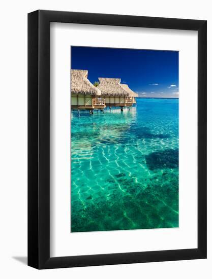 Water Villas over Tropical Coral Reef-Martin Valigursky-Framed Photographic Print