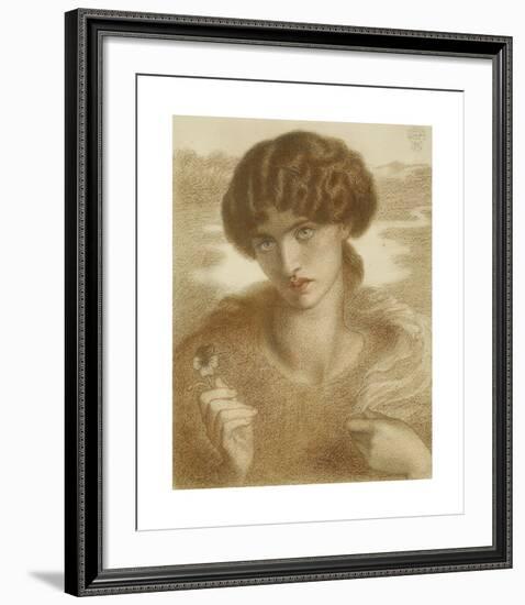 Water Willow - Study of Female Head and Shoulders-Dante Gabriel Rossetti-Framed Premium Giclee Print