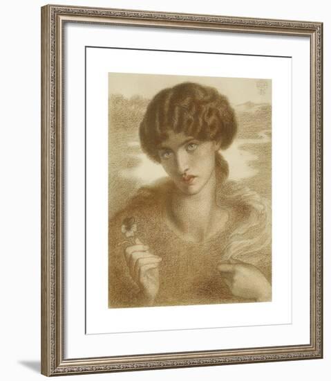 Water Willow - Study of Female Head and Shoulders-Dante Gabriel Rossetti-Framed Premium Giclee Print