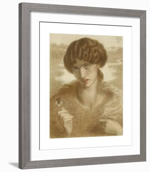 Water Willow - Study of Female Head and Shoulders-Dante Gabriel Rossetti-Framed Premium Giclee Print