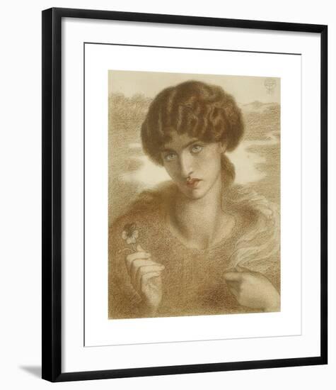 Water Willow - Study of Female Head and Shoulders-Dante Gabriel Rossetti-Framed Premium Giclee Print