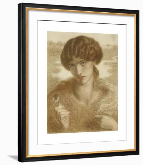 Water Willow - Study of Female Head and Shoulders-Dante Gabriel Rossetti-Framed Premium Giclee Print