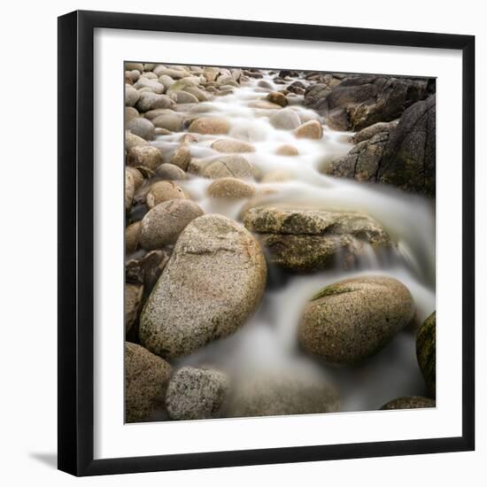 Water Worn Ancient Rocks Detail on Secluded Beach-Veneratio-Framed Photographic Print