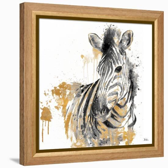 Water Zebra with Gold-Patricia Pinto-Framed Stretched Canvas