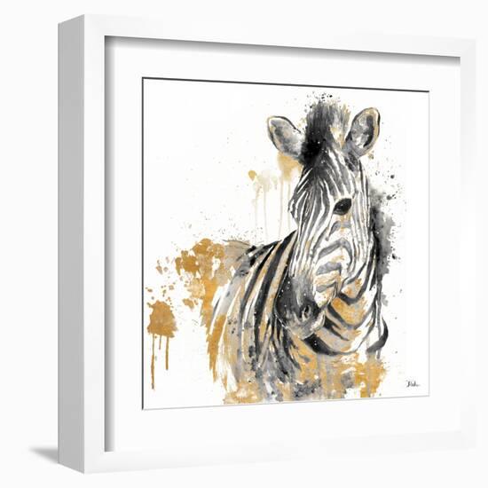 Water Zebra with Gold-Patricia Pinto-Framed Art Print