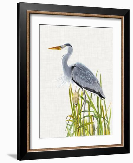 Waterbirds & Cattails II-Naomi McCavitt-Framed Art Print