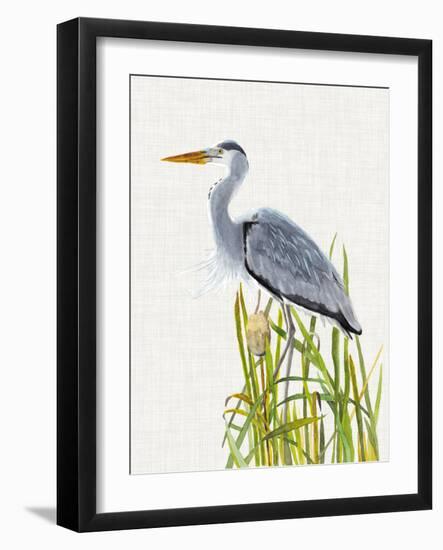 Waterbirds & Cattails II-Naomi McCavitt-Framed Art Print