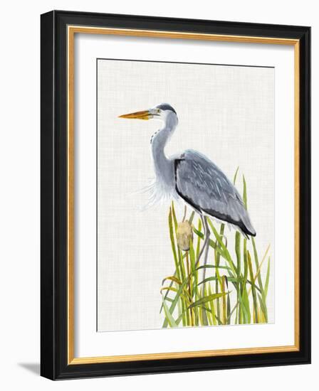 Waterbirds & Cattails II-Naomi McCavitt-Framed Art Print