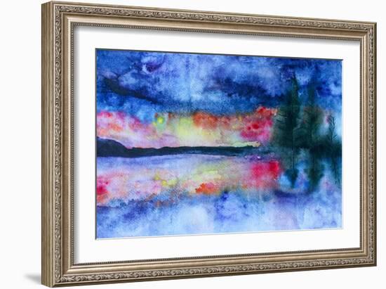 Waterccolor Landscape-Suriko-Framed Art Print