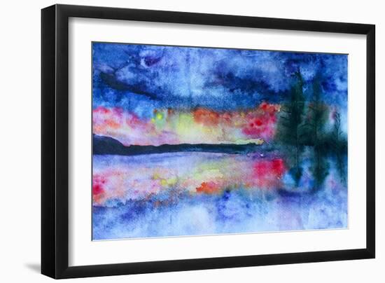 Waterccolor Landscape-Suriko-Framed Art Print