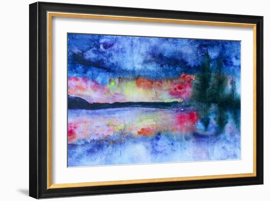 Waterccolor Landscape-Suriko-Framed Art Print