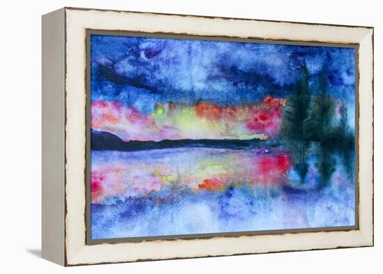 Waterccolor Landscape-Suriko-Framed Stretched Canvas