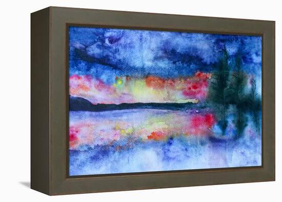 Waterccolor Landscape-Suriko-Framed Stretched Canvas