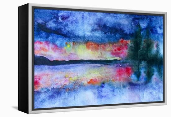 Waterccolor Landscape-Suriko-Framed Stretched Canvas