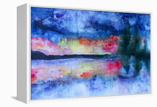 Waterccolor Landscape-Suriko-Framed Stretched Canvas