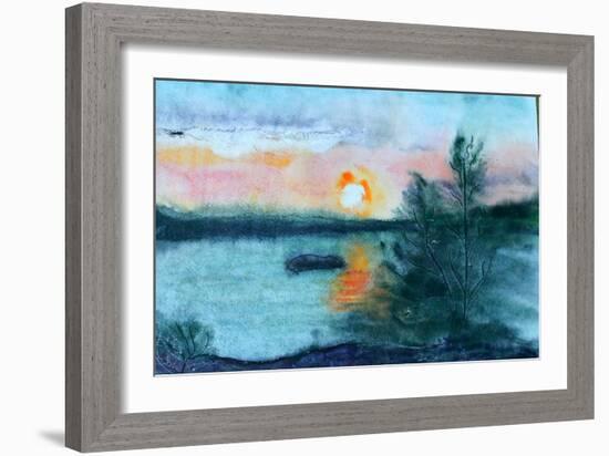 Waterccolor Landscape-Suriko-Framed Art Print