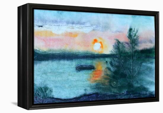 Waterccolor Landscape-Suriko-Framed Stretched Canvas