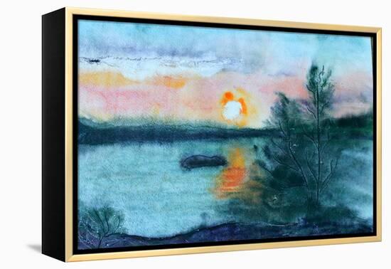 Waterccolor Landscape-Suriko-Framed Stretched Canvas